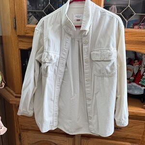 an American Eagle corduroy cream color like new shirt jacket, size medium EUC